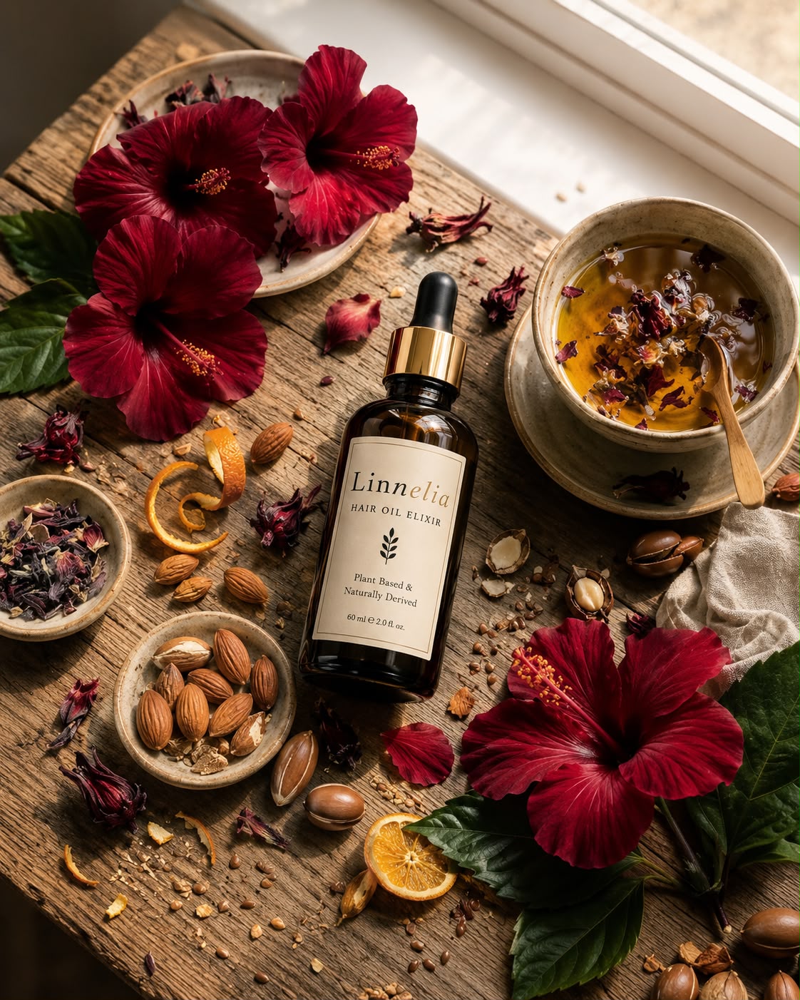 Linnelia Silkené Hair Renaissance Elixir 60 ml amber glass bottle